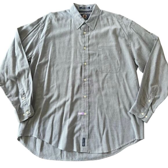 Tommy Hilfiger 100% Cotton Button Down Casual 90s Shirt Y2K Vintage Size Large - Picture 1 of 5
